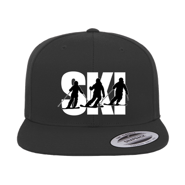 Ski Embroidered Flat Bill Cap